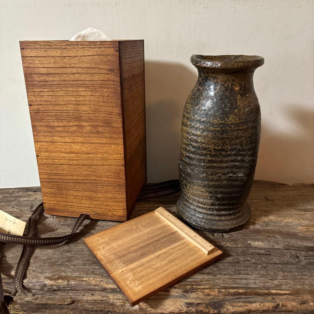 古備前花入 江戸〜明治 古丹波 花器 茶道具 アンティーク 骨董検:秦