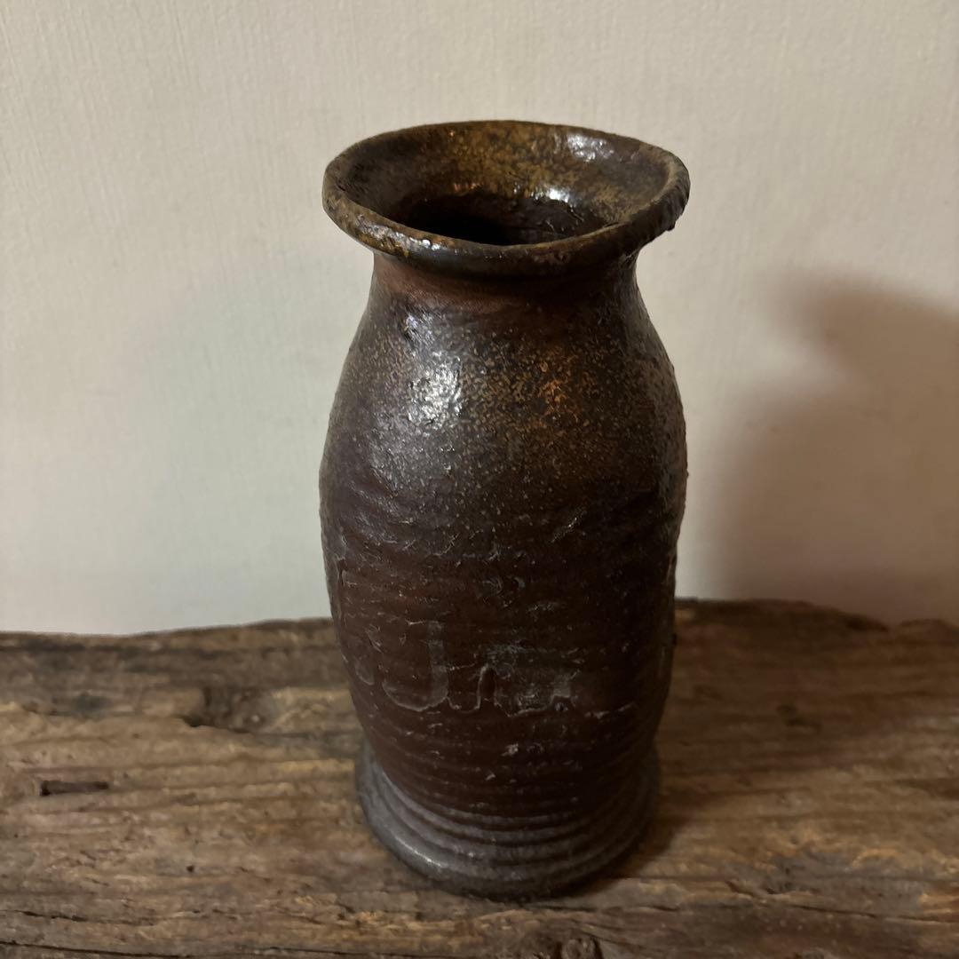 古備前花入 江戸〜明治 古丹波 花器 茶道具 アンティーク 骨董検:秦