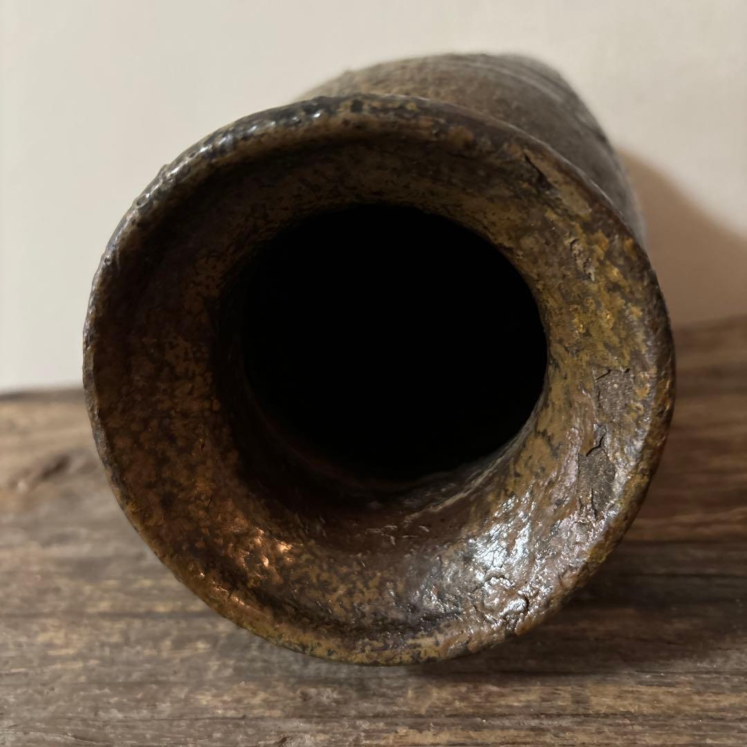 古備前花入 江戸〜明治 古丹波 花器 茶道具 アンティーク 骨董検:秦秀雄