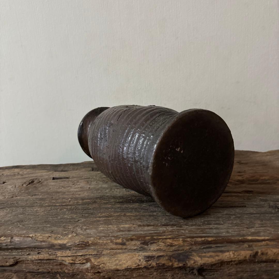 古備前花入 江戸〜明治 古丹波 花器 茶道具 アンティーク 骨董検:秦秀雄