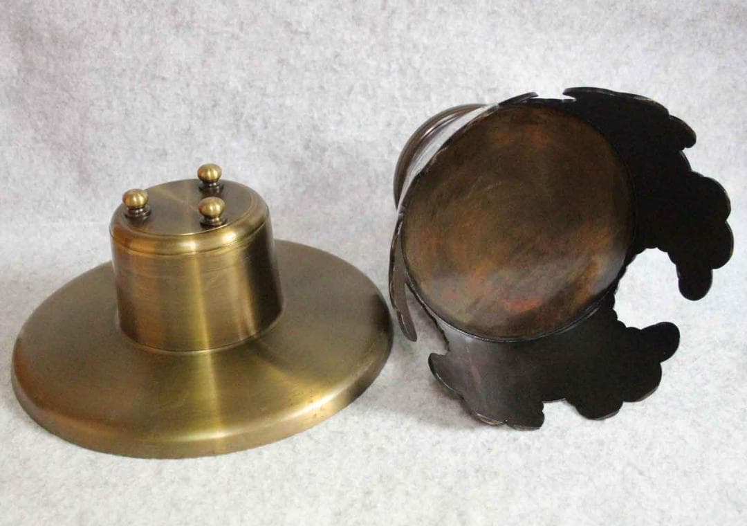 唐銅 花器 薄端 池坊 御玄猪 おげんちょ 華道 銅製 花生