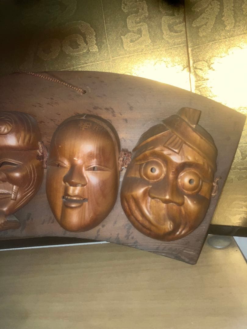 《超特級開運》5面の幸運もたらす木彫りのお面　縁起物　曰く付き　金運　財運　呪物