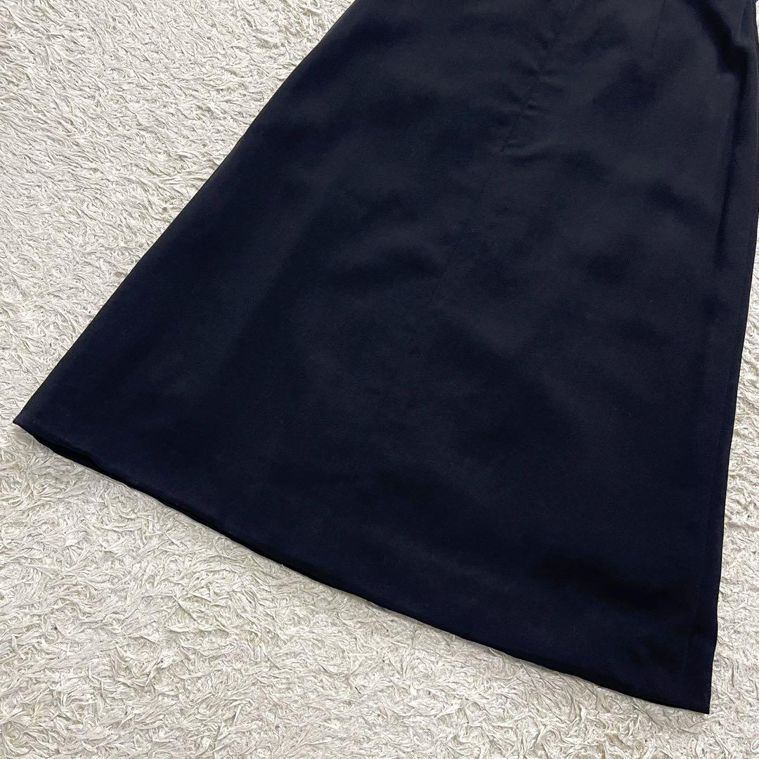 美品　シャネル　ココマーク　チェーン　スカート　リネン　ウール　100%　黒色