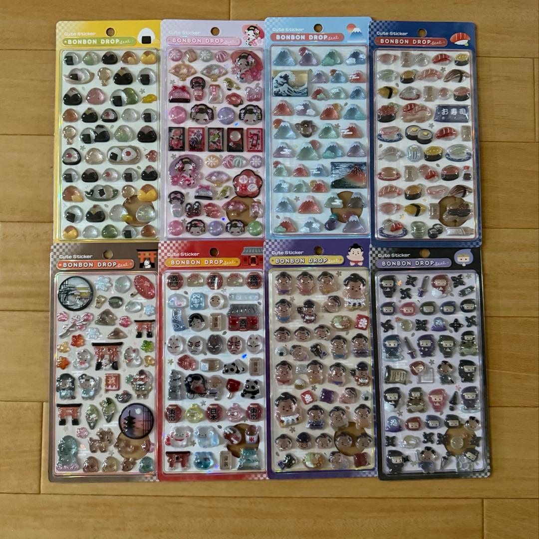 正規品！ボンボンドロップシール 和柄 舞妓 含む 8枚セット