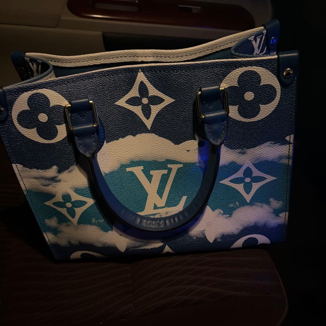 ルイ・ヴィトン ハンドバッグ 青/ホワイト