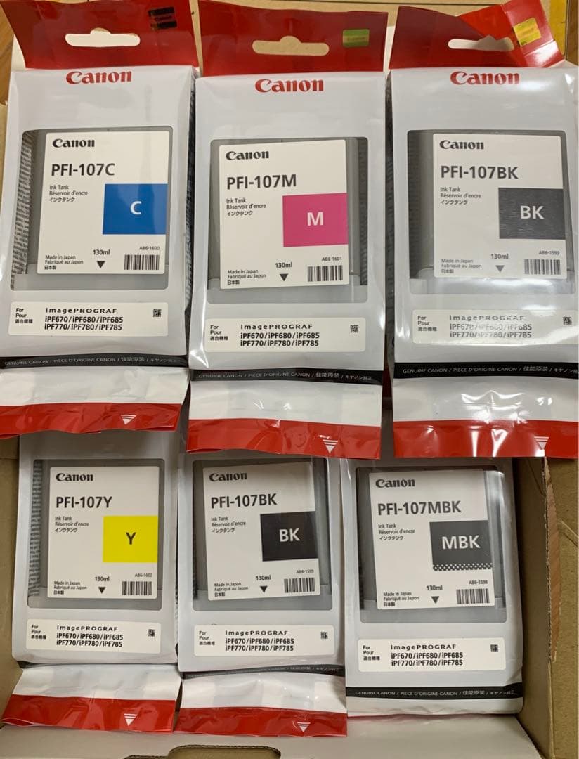 Canon PFI-107 インク130ml 新品未開封 6個セット Canon PFI-107