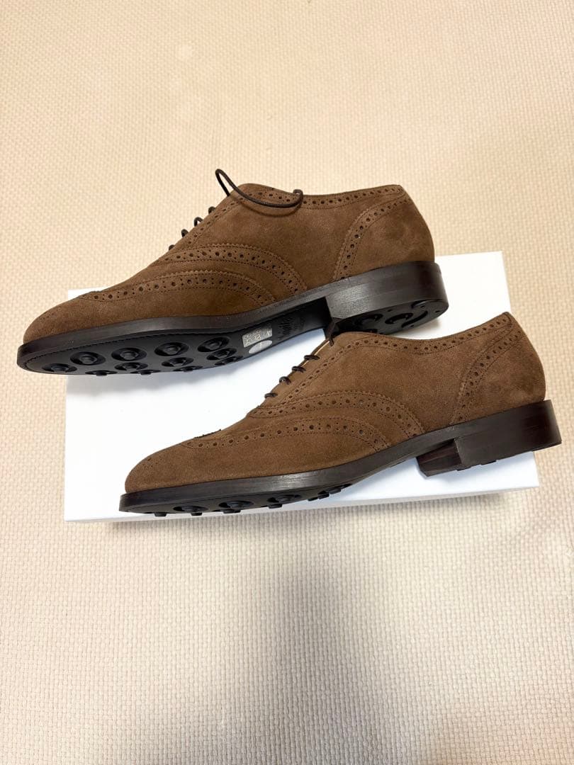 ロイドフットウェア　ブラウンスエード キャップオックスフォードブローグシューズ