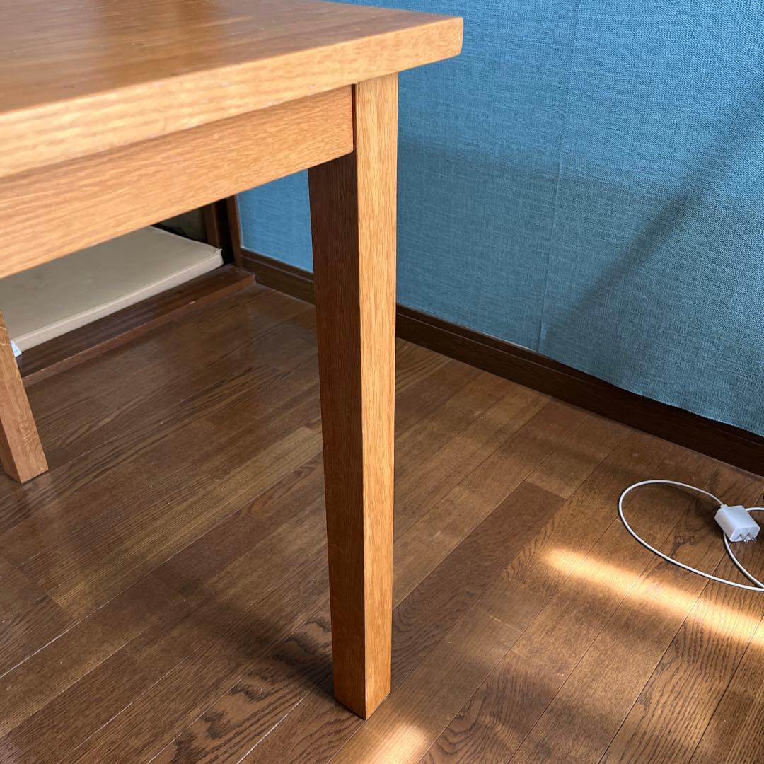 無印　無垢材ダイニングテーブルオーク材　140×80高さ72cm表面ウレタン塗装