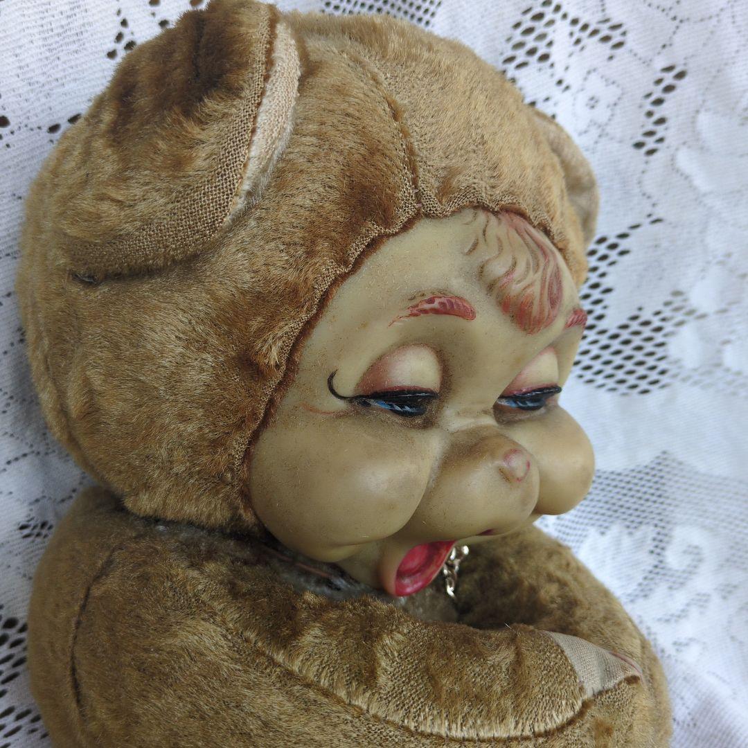 アンティーク　茶色のクマのぬいぐるみ　テディベア　昭和レトロ雑貨