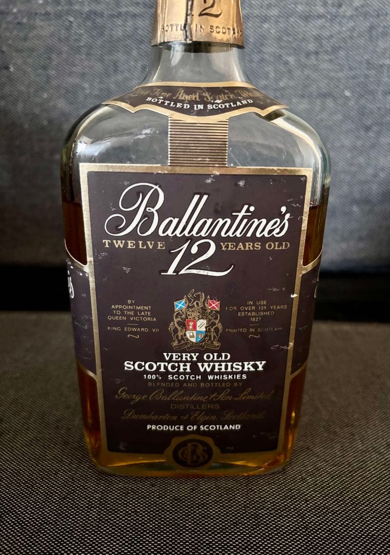 バランタイン12年 赤青紋章 裏面エンボス有り 1960年代 古酒 未開封