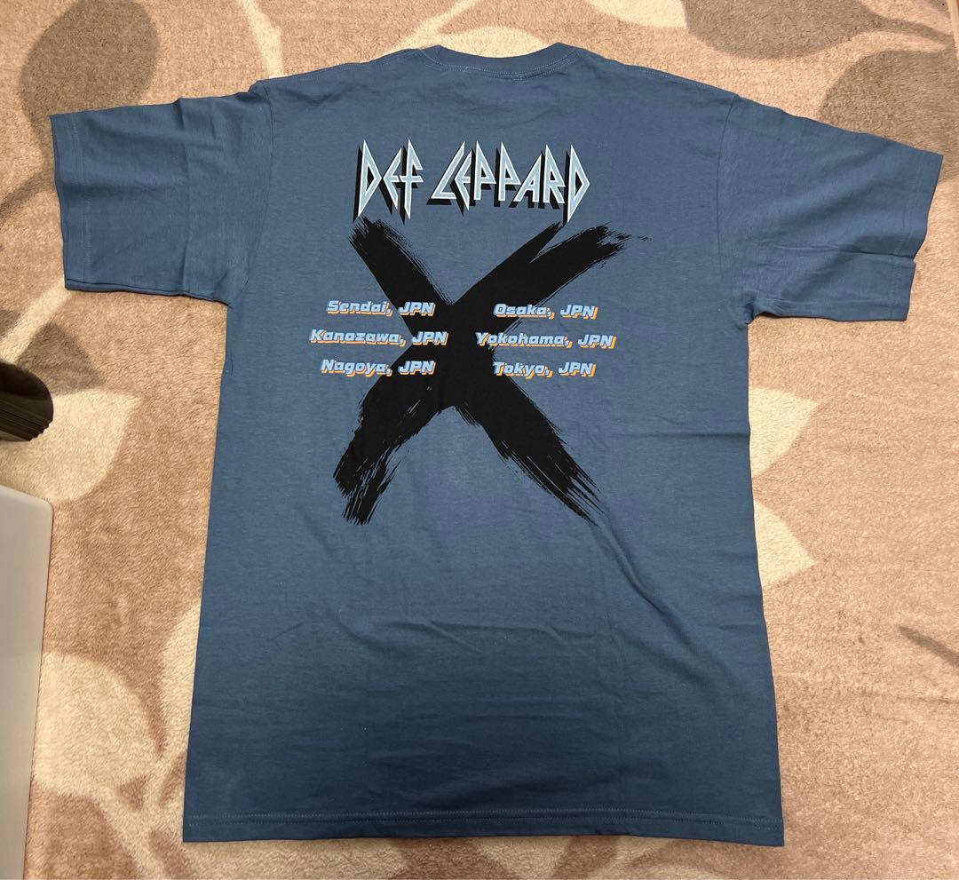 Def Leppard デフ・レパード 2002年 来日時 XツアーTシャツ 青
