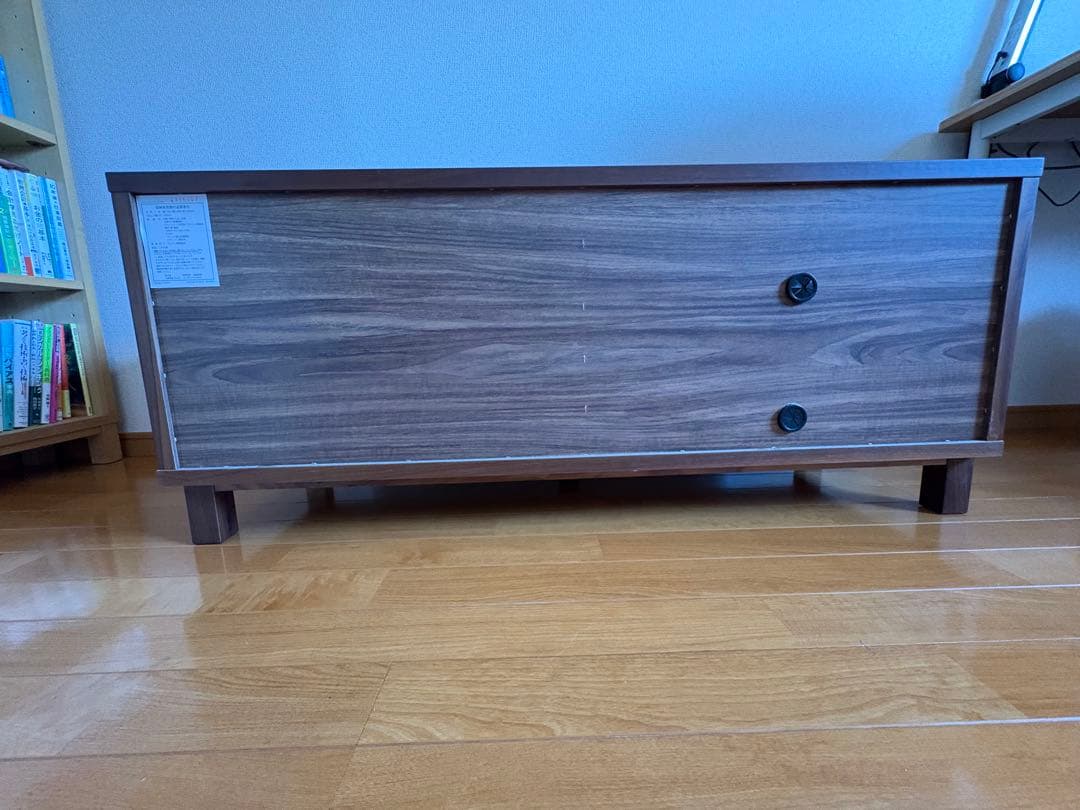 本日セール 無印良品 脚付き ガラス扉 テレビ台 ナチュラル オーク材