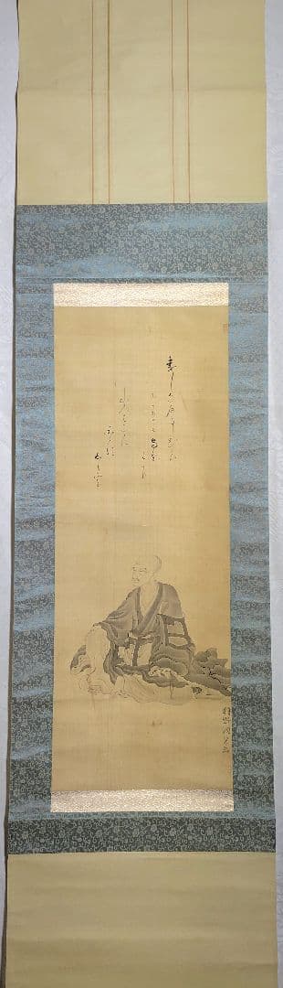 狩野洞栄　和歌　画賛　掛け軸　箱無し　書画、骨董品、美術品 狩野洞栄 和歌 画賛 掛け軸 箱無し 書画、骨董品、美術品 狩野洞栄