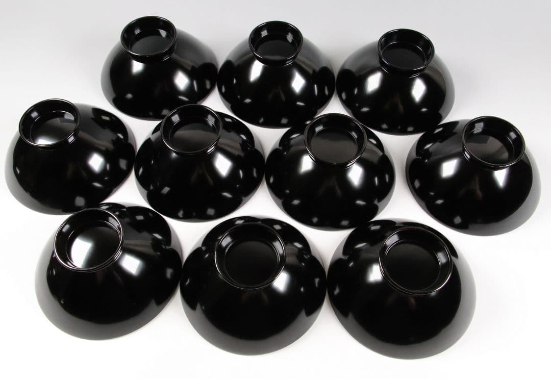 CK73 能登輪島塗 漆光堂謹製 流水菊 金蒔絵 黒塗吸物椀 九