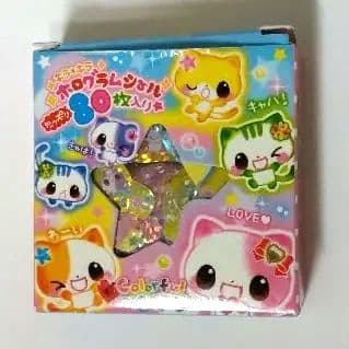 平成レトロ シール ホログラム フレークシール クーリア ネコ ホログラム レア 平成レトロ エポウレ シール 猫 ホログラム 当時物 キラキラ レモン