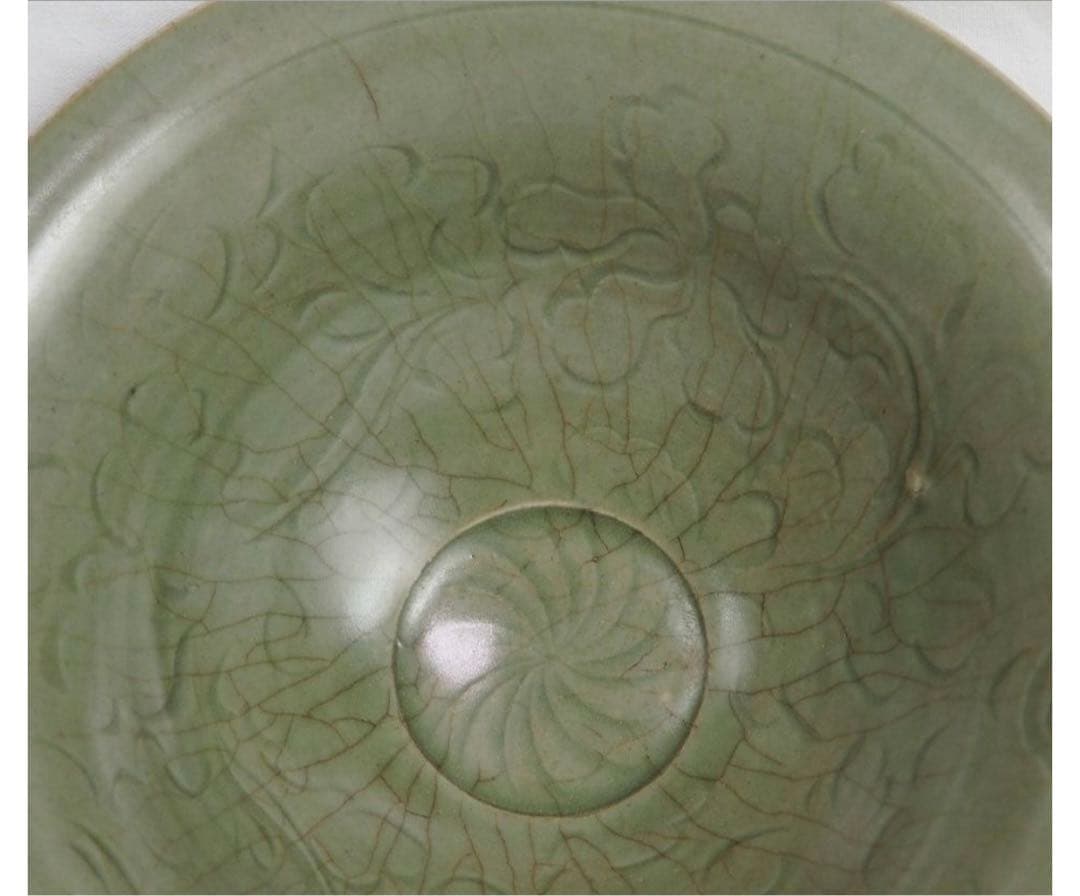 送料無料　明時代　龍泉窯青磁碗　中国古玩