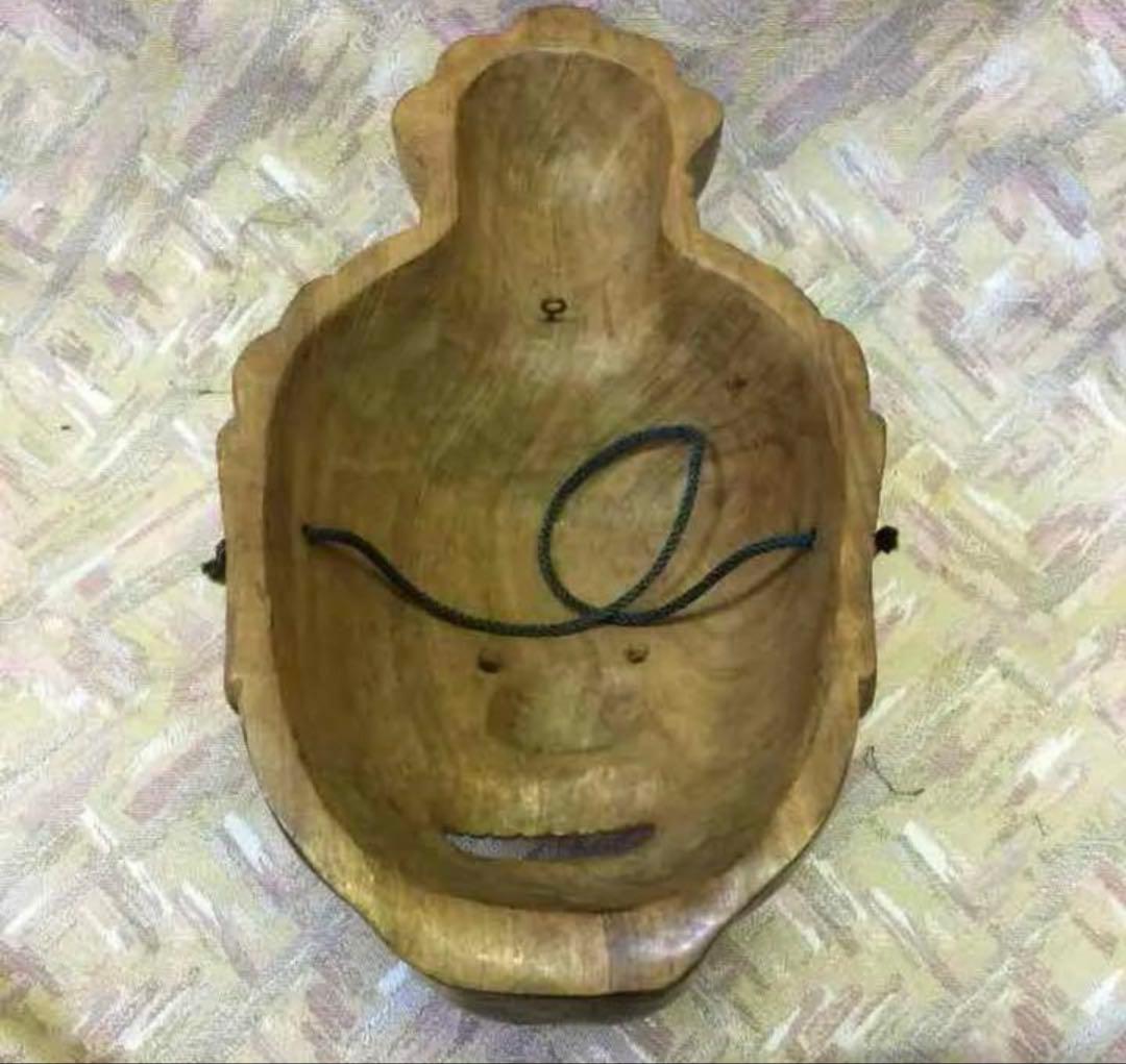 木製 能面風 彫刻 (東谷作)
