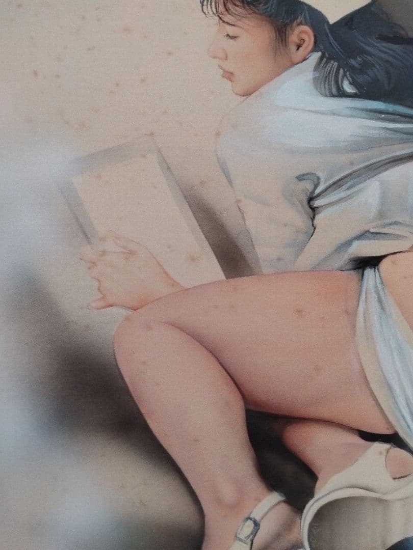 西村春海作　女性のポーズ 金色フレーム