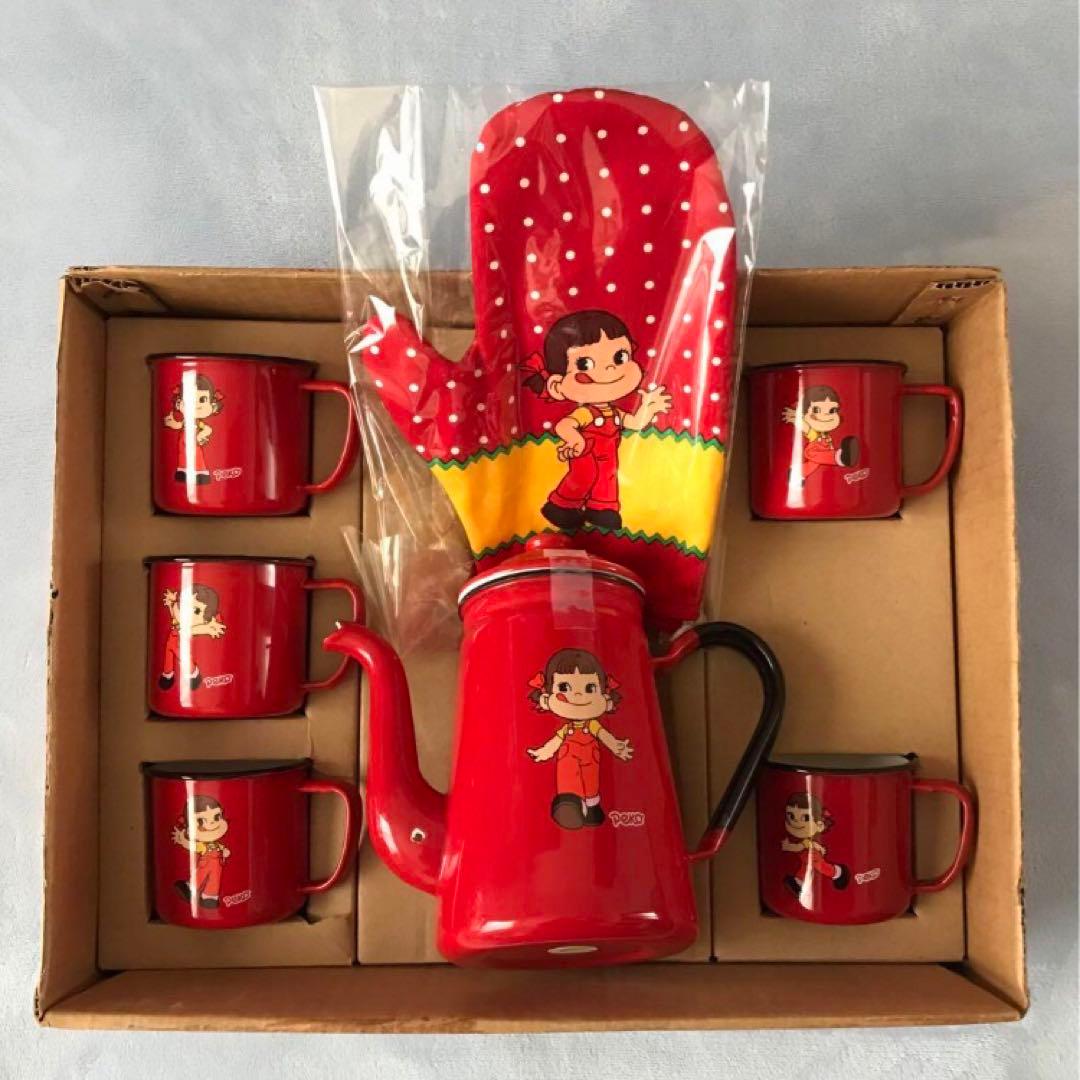 ペコちゃんのホーローポットとカップセット 楽天市場】ペコちゃん