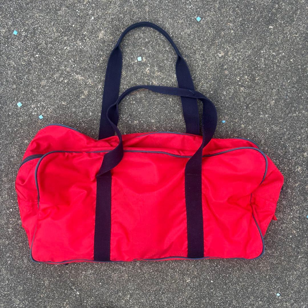 80s adidas ヴィンテージ スクールバッグ ボストンバッグ 赤紺 - メルカリ