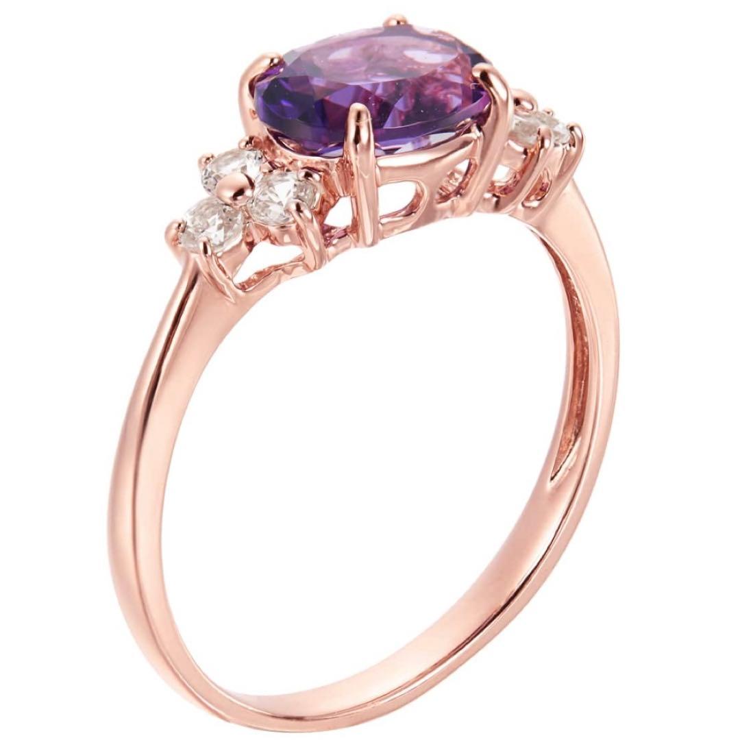 【3日間限定お値下げ】K10ピンクゴールドアメシストリング