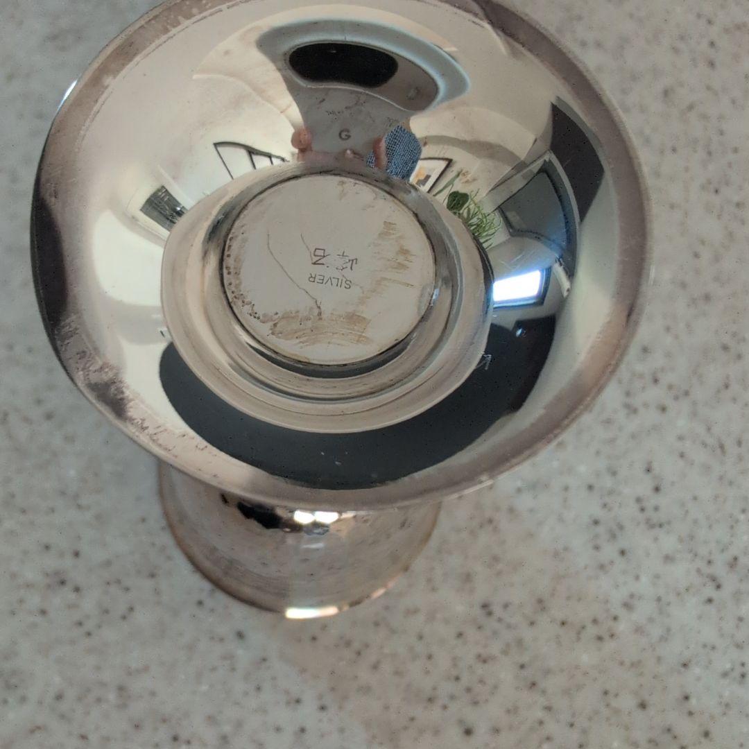 人間国宝 鍛金家 奥山峰石 銀製グラス silver杯 鎚目打ちワイングラス