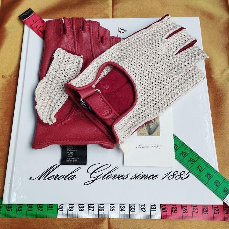 メローラ ディア指貫 ロッソ赤 メッシュ ドライビンググローブ