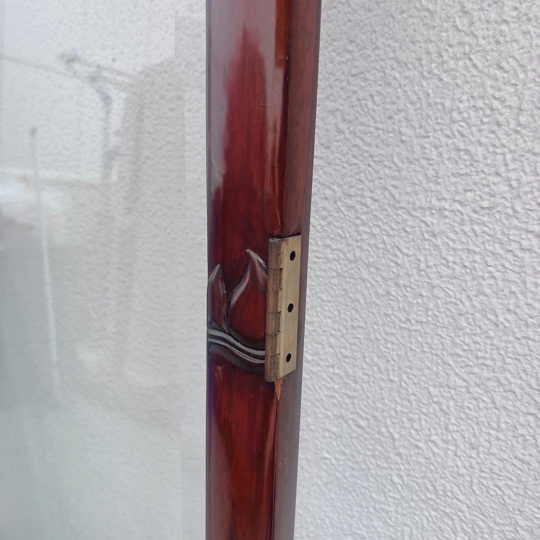 美品 中国の古い装飾扉 ドア 竹模様 木製 観音扉 両面ガラス 建具