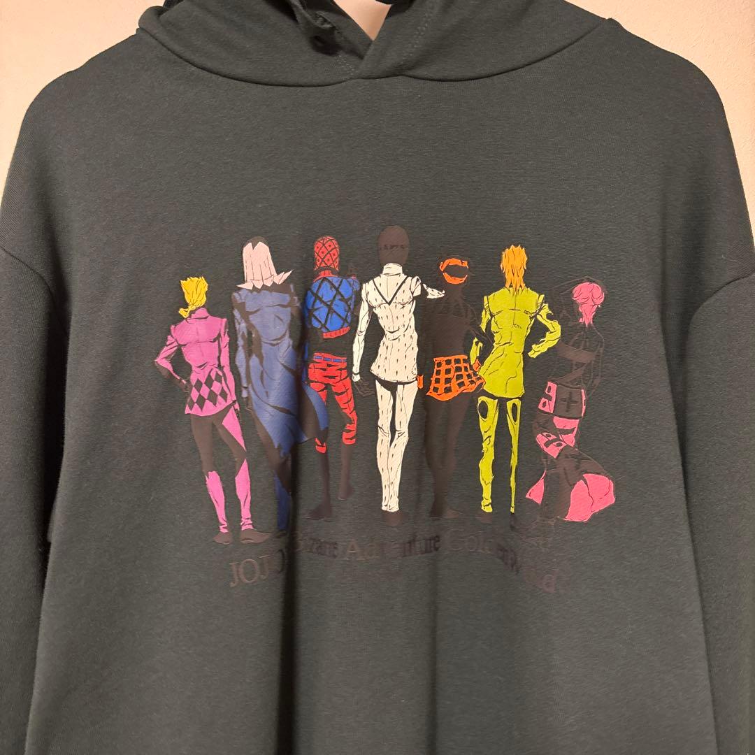 【新品】L☆ジョジョ黄金の風×グラニフ☆ルーズフィット・パーカー(緑)☆JOJO