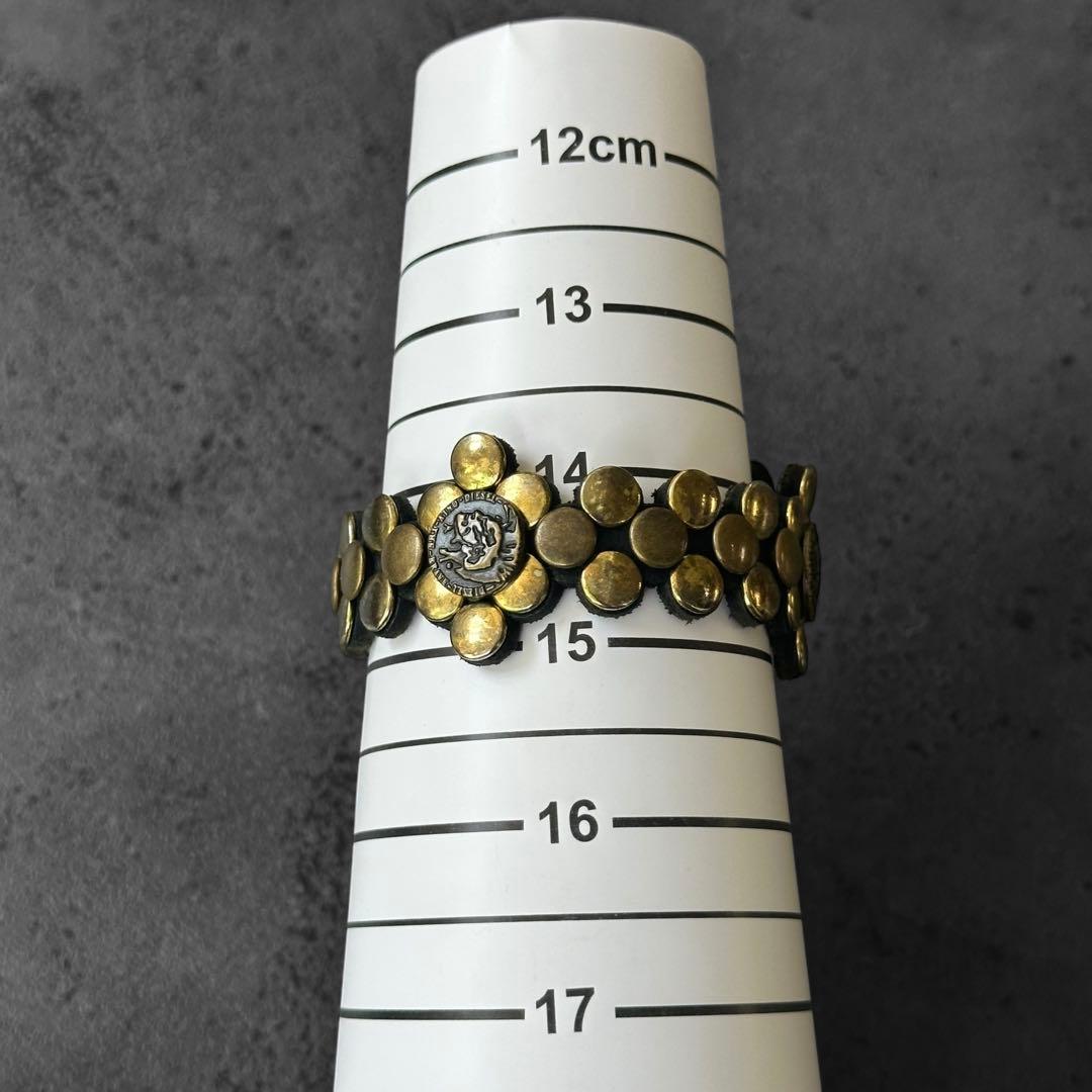 超希少✨DIESEL y2k 00s ブレイブマン スタッズ　レザーブレスレット