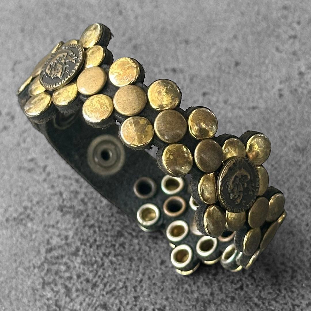 超希少✨DIESEL y2k 00s ブレイブマン スタッズ　レザーブレスレット