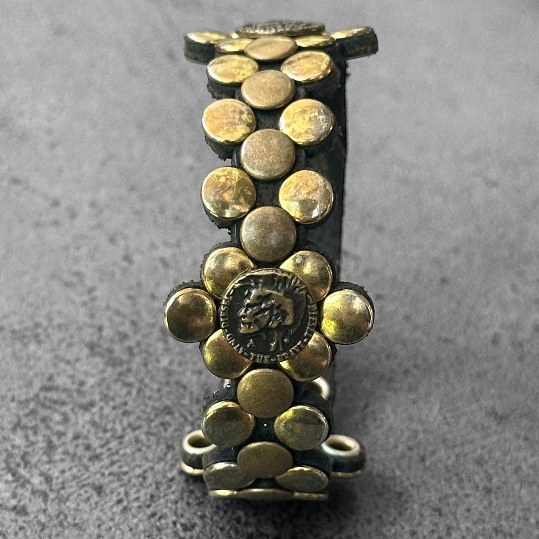 超希少✨DIESEL y2k 00s ブレイブマン スタッズ　レザーブレスレット