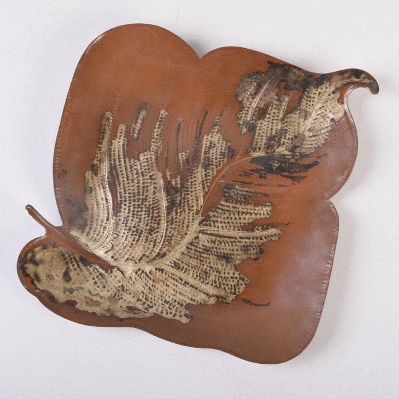 高岡銅器 西村義光作 鋳銅 葉形 盆 共箱 V 8542 - メルカリ