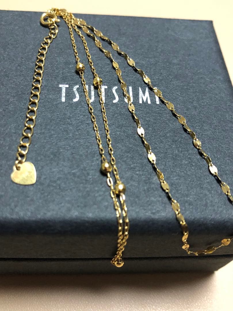 ジュエリーツツミ k18 イエローゴールド アンクレット 刻印あり