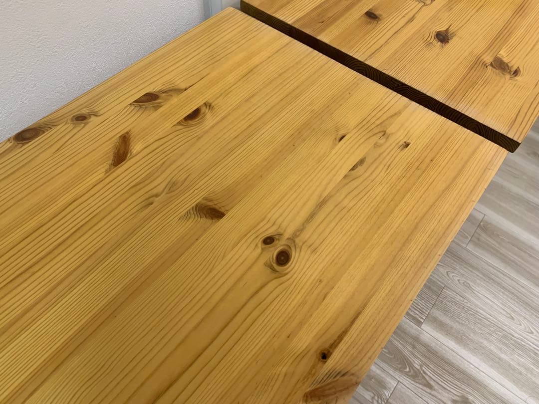 ナチュラルウッド ダイニングテーブル 2個セット(折りたたみ可)