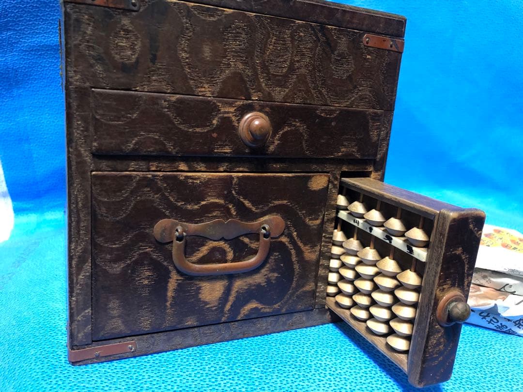 掛け硯箱 古道具 骨董 アンティーク 江戸明治大正時代 硯そろばんなど