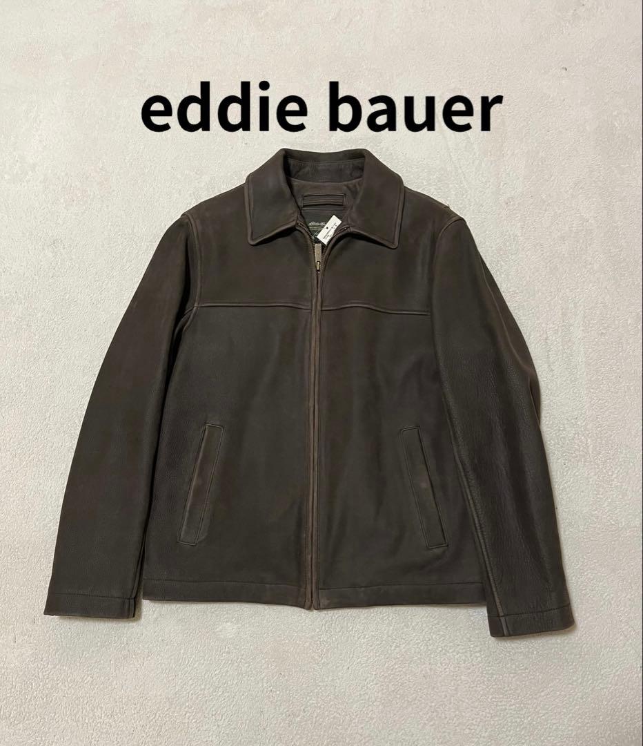 本革　eddie bauer レザージャケット　ブラウン　S(M位) シングル 本革 eddie bauer レザージャケット ブラウン S(M位) シングル Eddie