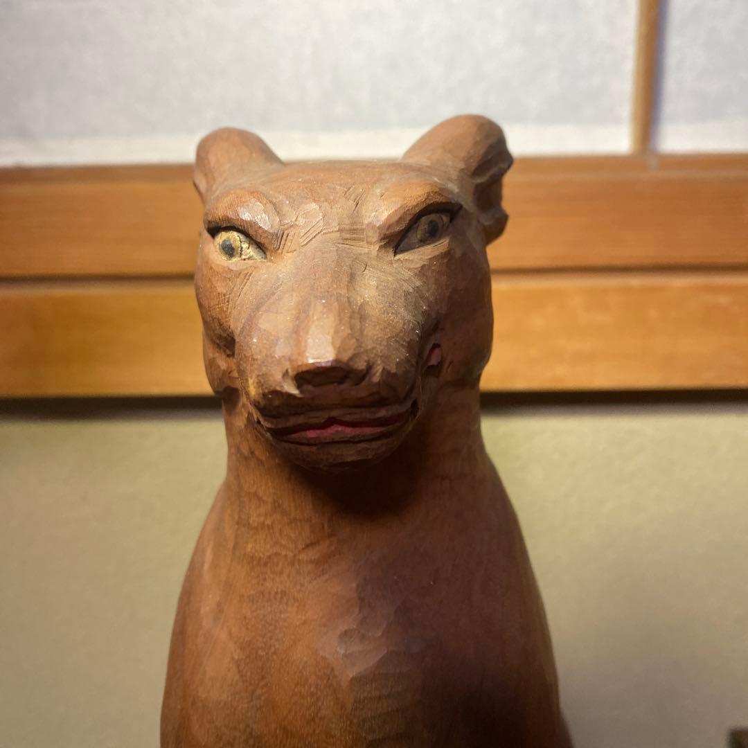 仏師 立川金禄作 木彫狛犬一対セット - メルカリ