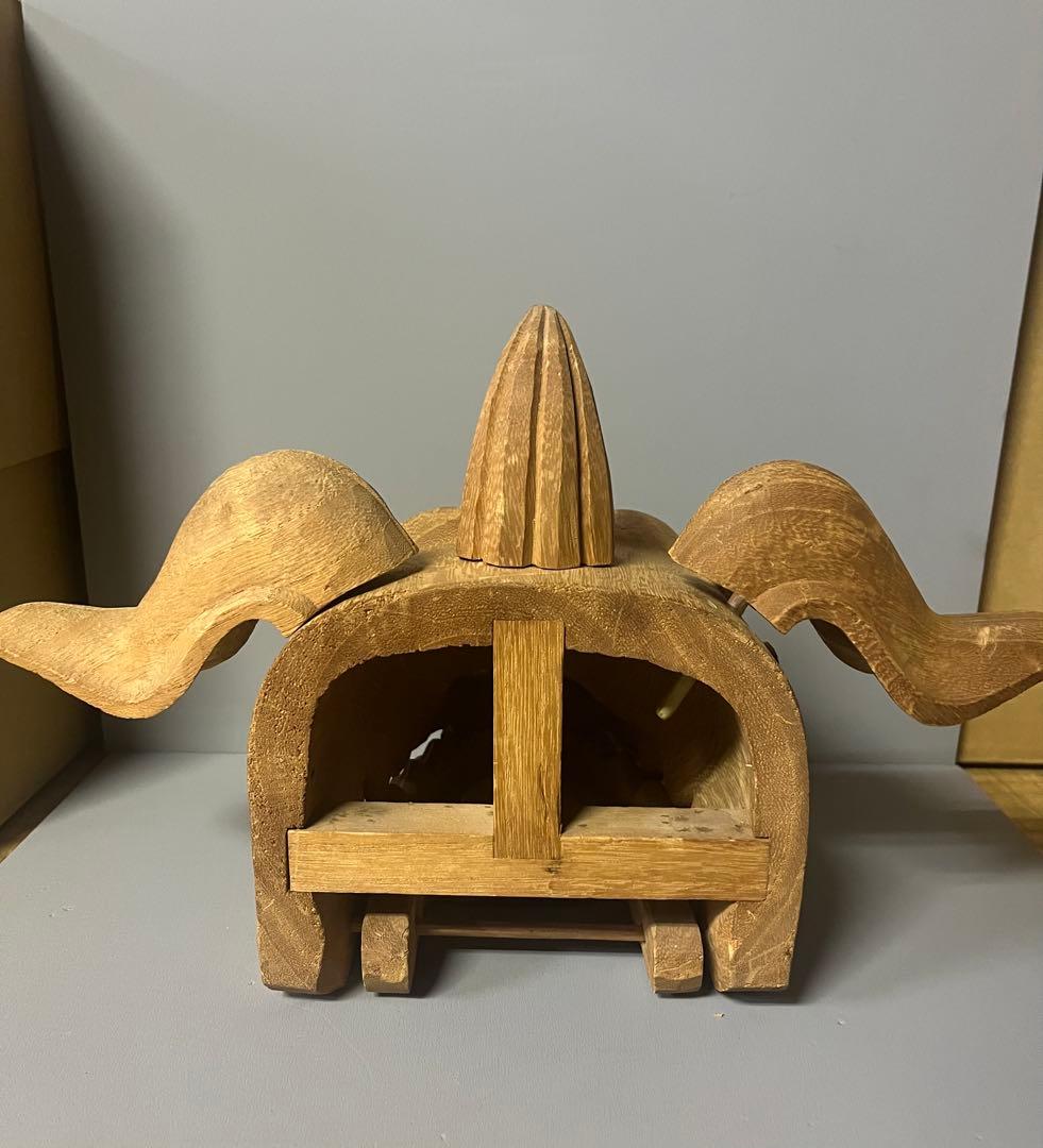 木製 獅子頭 高級手彫り 彫刻 26