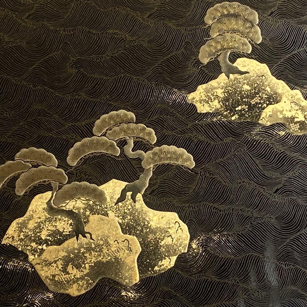 【美品】アートパネル　漆器　金蒔絵　掛け軸　小さな掛け軸　パネル　漆アート　松島