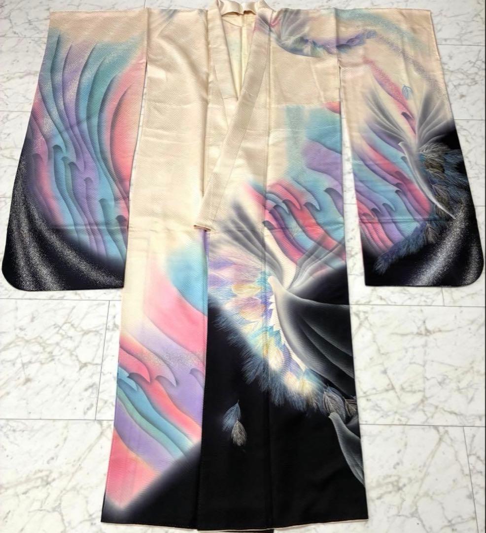 成人式 振袖 フルセット】正絹 孔雀 秋山庄太郎デザイン - メルカリ