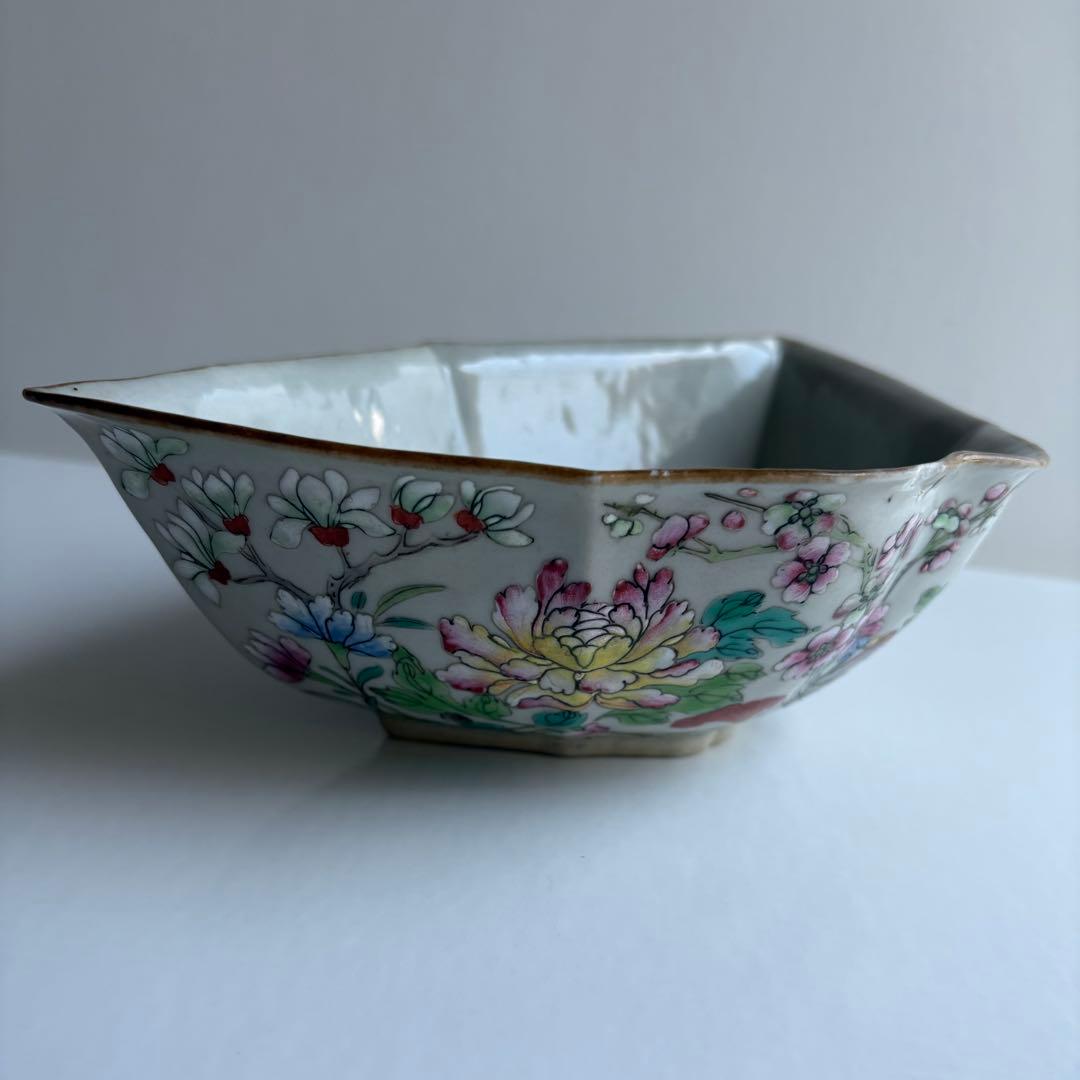 中国 陶器 色絵 鉢