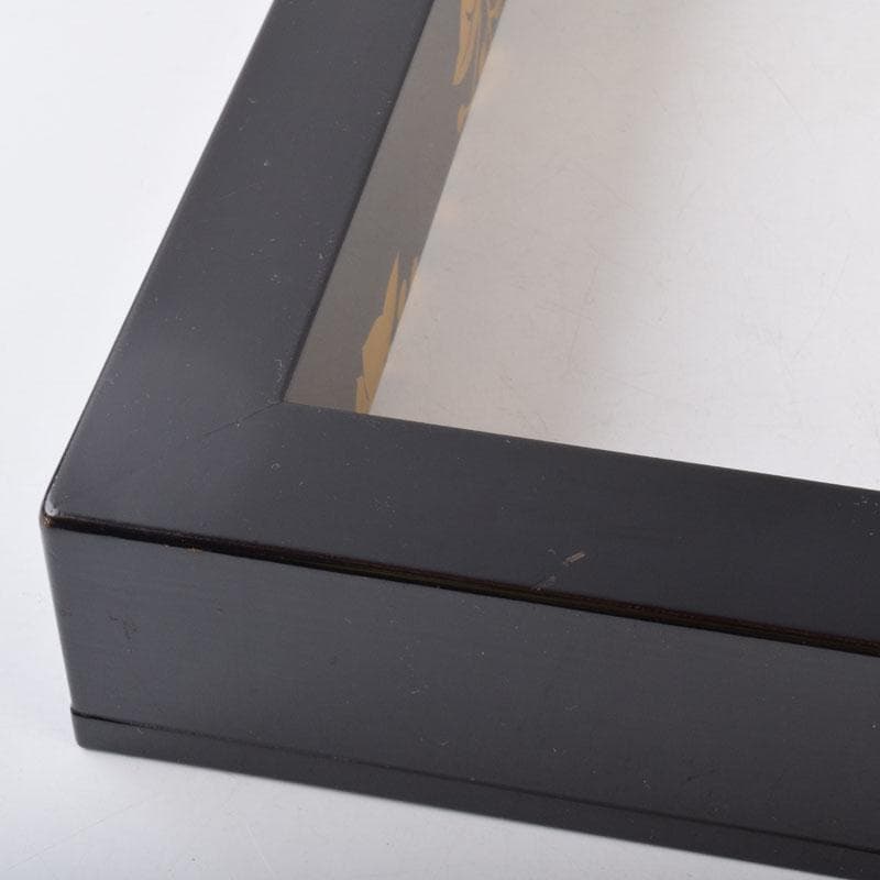 茶道具　塗師　松永松寛作　花草蒔絵　炉縁　共箱　V　8521A