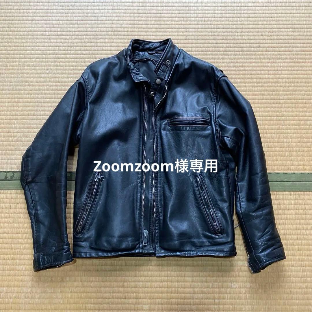 Schott レザーシングルライダースジャケット S 青