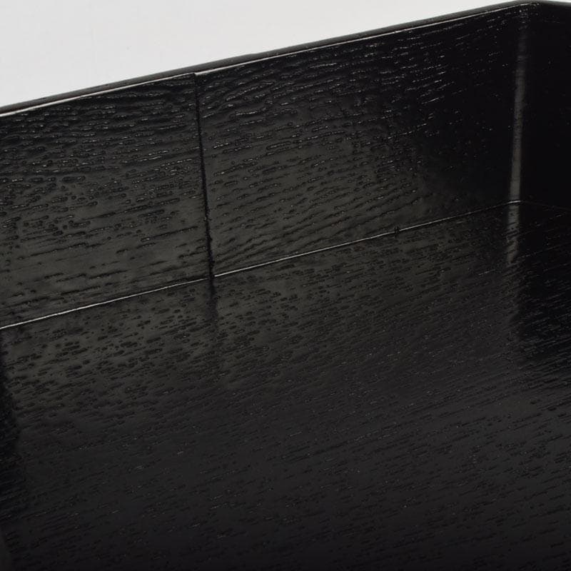 和食器　黒漆　松葉蒔絵　柿合　折曲重箱　5点　C　8573A