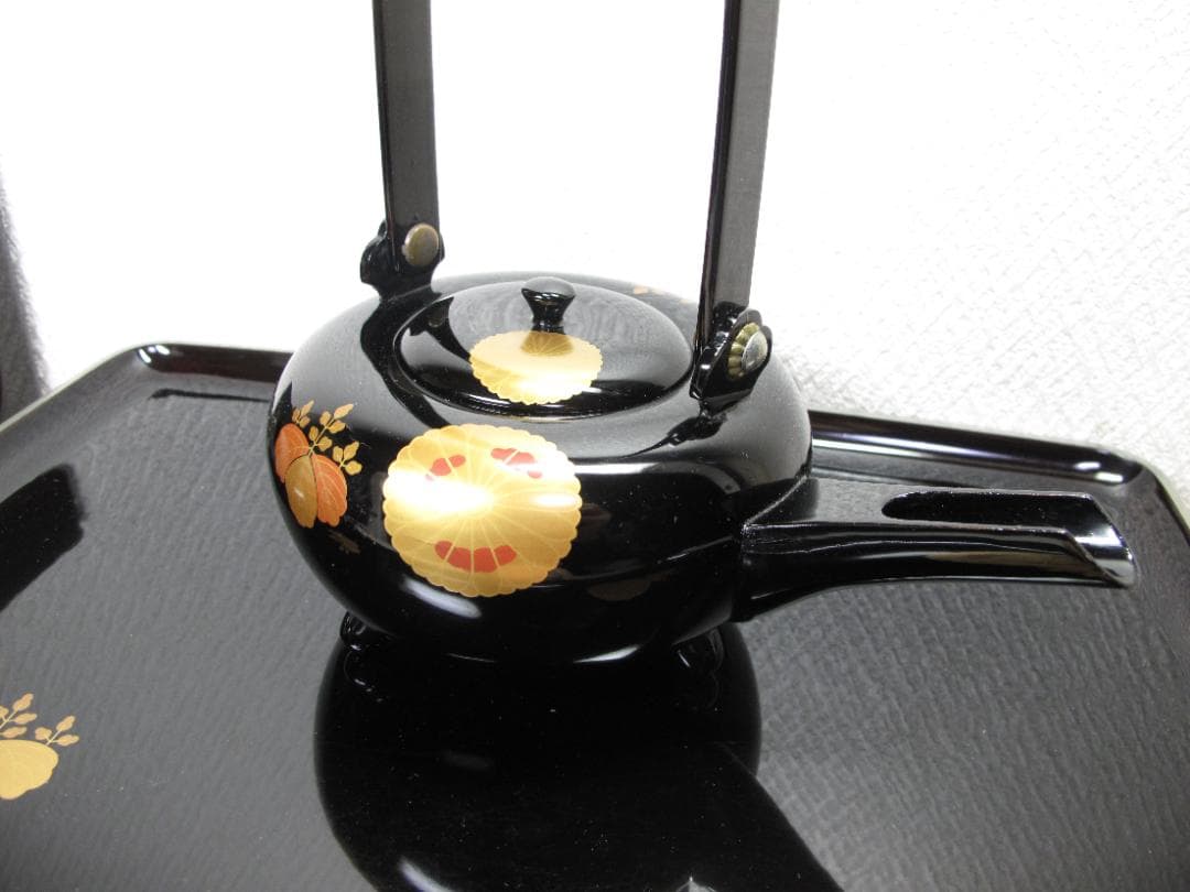 屠蘇器揃 光斎作 黒塗銀縁 古美術品 共箱