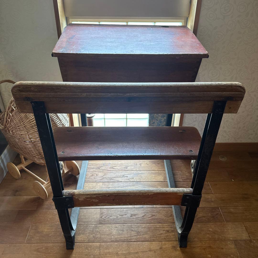 イギリス？ アンティーク スクールデスク ベンチ