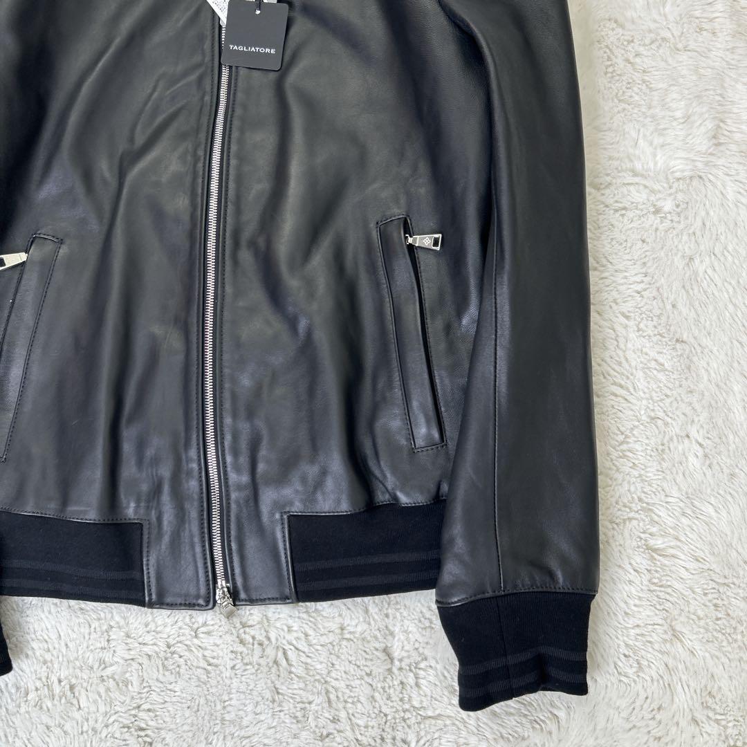 未使用TAGLIATORE タリアトーレ /定価18万 羊革 48 M〜L黒 未使用
