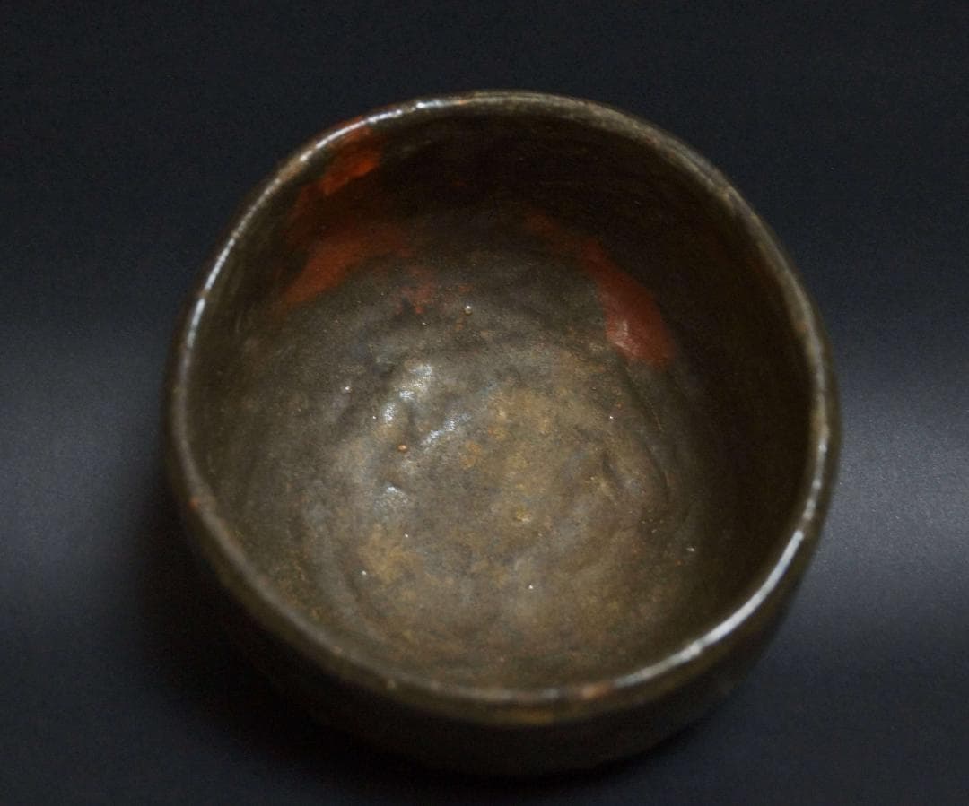 江戸期 古信楽茶碗 花押 共箱 茶道具☆時代物☆4D1230