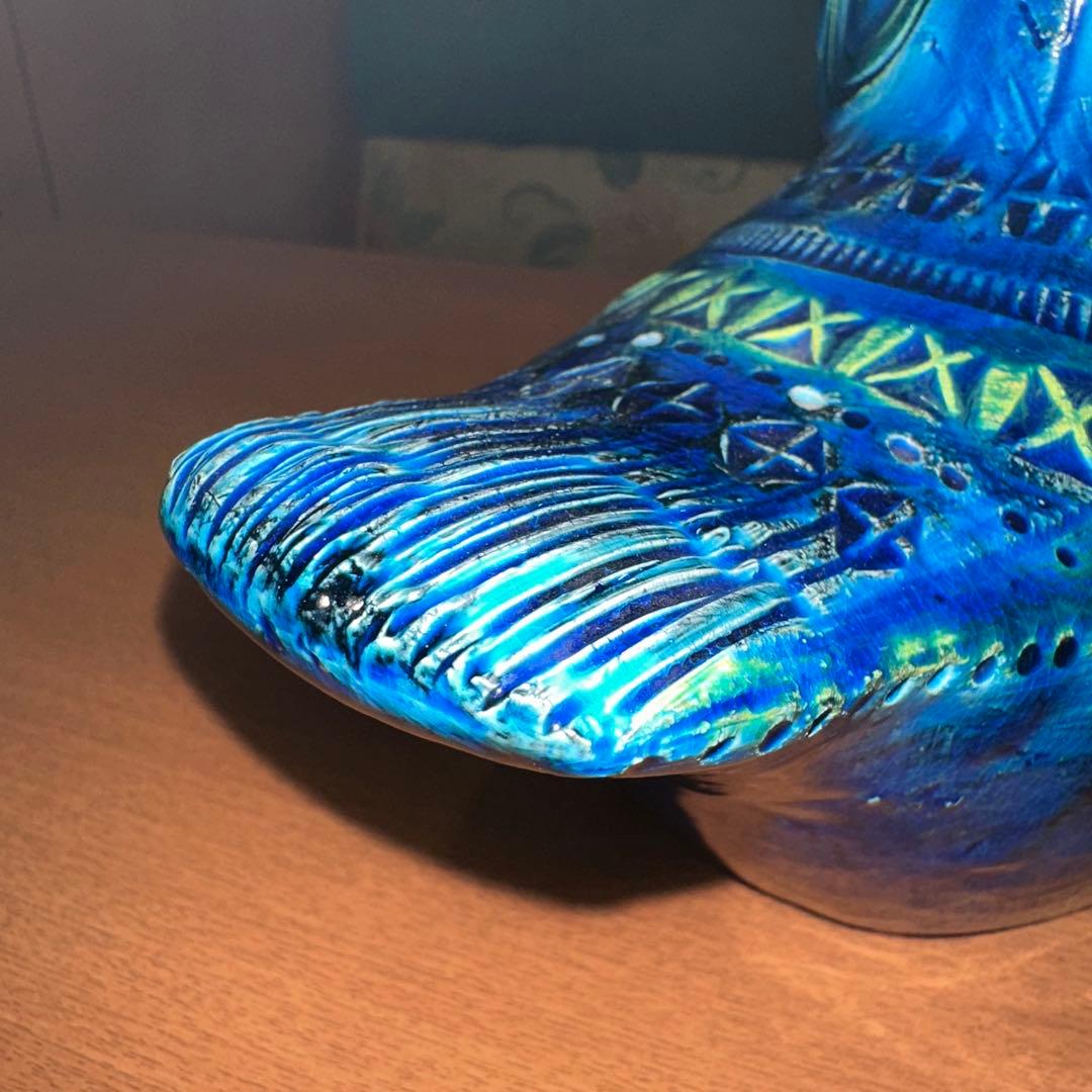 Italy Bitossi社 Flavia リミニブルー フウロウオブジェ 美品